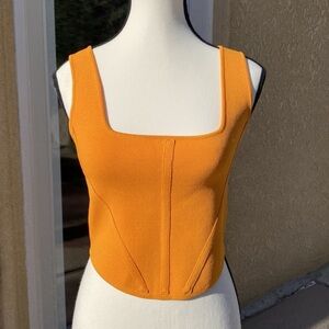 House of Harlow 1960 - Corset Style Cropped Knit Tank Top